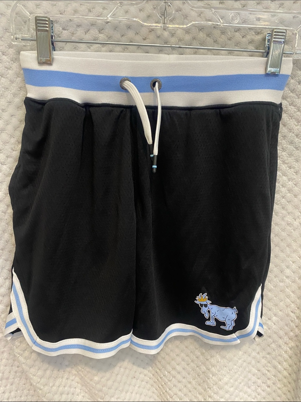 Kids Goat USA Athletic Shorts with Light Blue Trim